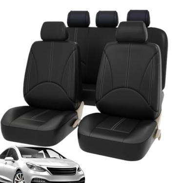 Imagem de Capas para Bancos de Automóvel em Couro,Conjunto Completo De 5 Peças Impermeáveis Para Carro - Impermeável Acessórios Veículo para Sedan SUV Utilitário Viagem