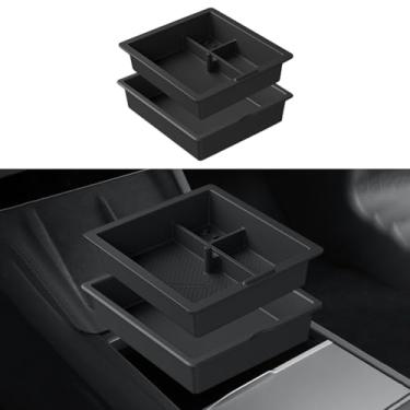 Imagem de Caixa organizadora de armazenamento de console central de silicone compatível com Tesla Model 3 Highland 2024-2025 e Tesla Model Y Juniper 2025, recipiente de suporte de bandeja de silicone de grau