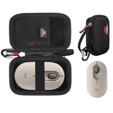 Imagem de FBLFOBELI Capa de viagem para Logitech Pebble M350 M355 i345 mouse sem fio, organizador de bolsa protetora à prova de choque (apenas capa) (preto)