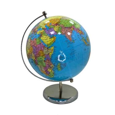 Imagem de Globo Terrestre Decorativo Mabruk, Base Cromada, 34 x 27 x 25 cm