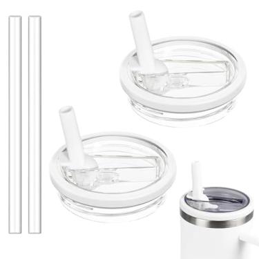 Imagem de Tianhengyi Tampa de copo de substituição de 850 g para Stanley Quencher, pacote com 2 tampas de canudo à prova de vazamento compatíveis com acessórios Stanley Cup, branca