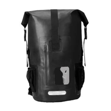 Imagem de UGPLM Mochila impermeável de 35 litros, bolsa seca com alça peitoral, design ergonômico de PVC para passeios de barco e vela, multifuncional, Preto