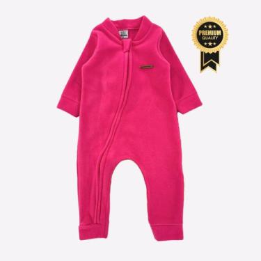 Imagem de Macacão térmico soft Liso Bebê Zíper Inverno Baby - Fofotinhos, Pink 5