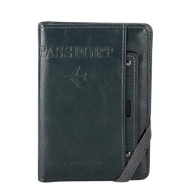 Imagem de Carteiras para passaporte, porta-cartões multifuncionais, carteira de identidade, passaporte, antifurto, viagem, passaporte, carteira de avião, Gris, One Size, Americano