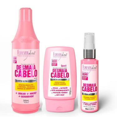 Imagem de Kit Shampoo, Sérum e Leave-in Desmaia Cabelo Forever Liss
