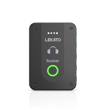Imagem de LEKATO Sistema de monitor de ouvido sem fio MS-2, sistema IEM estéreo atualizado de 2,4 G, receptor de baixa latência com cinto, emparelhamento automático, um para mais, monitoramento intra-auricular