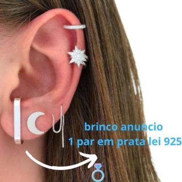 Imagem de Brinco Prata Ear Hook Liso Chapa Em 925  - Isa Roncari Joias, Prata