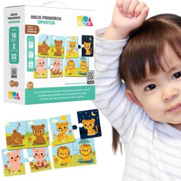 Imagem de Quebra Cabeça Educativo Infantil Opostos Brinquedo Madeira - Babebi