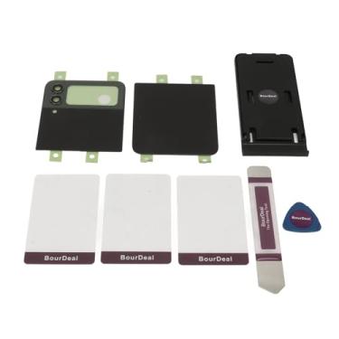 Imagem de Tampa traseira de substituição de vidro traseiro Porta de caixa de vidro com fita pré -instalada Ferramentas de lente da câmera para galáxy z flip 4 z flip 4 5g f721 (Preto)