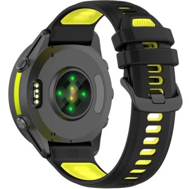 Imagem de Miimall Pulseira esportiva para Garmin Forerunner 970/570 47 mm/255/265, pulseira de substituição de silicone ajustável de 22 mm para Venu 2/3, Vivoactive 4 para homens e mulheres, preto e verde