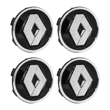 Imagem de Jogo Calota Miolo Meio Roda Logo Novo Kwid Captur 56mm Preta - DCAPS