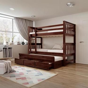 Imagem de Treliche Londres Com 3 Gavetas Madeira Maciça Cor Castanho - Bedroom M