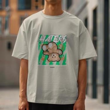 Imagem de Camiseta Casual Unissex Urso Hater Moderna Estilosa Malha Algodão do P ao G1-Unissex