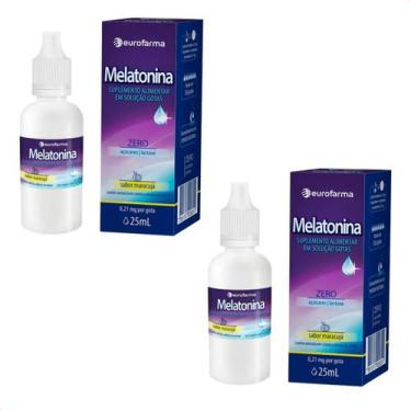 Imagem de Kit 2 - Melatonina 25mL Maracujá Suplemento Alimentar Gotas - Eurofarm