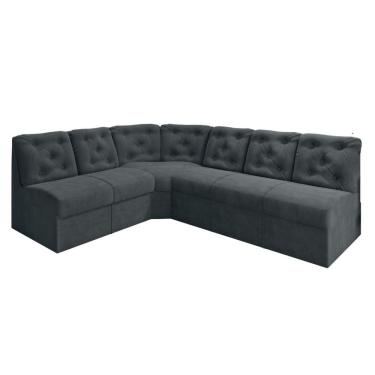 Imagem de Sofá De Canto 6 Lugares Cinza Espuma D33 Confortável