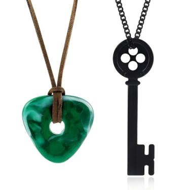 Imagem de FAN X JEWELRY Pulseira com pingente Coraline - Colar Coraline Acessórios de fantasia de Halloween - Presentes para mulheres, homens e fãs, Liga de aço, Sem Pedra Preciosa