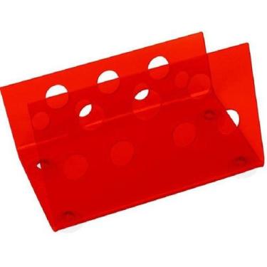 Imagem de Suporte Acrílico Vermelho 3mm Para Tesouras Modelo Horizontal - Santa 