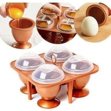 Imagem de Forma para Ovos Copper Eggs XL 4 Copos com Tampa – Antiaderente Cerami-Tech, Fácil de Usar e Limpar | Ideal para Ovos Cozidos, Duros, Moles e Receitas Rápidas na Cozinha