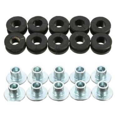 Imagem de BYYINGSUS Kits sortidos de parafusos de borracha para motocicleta, parafusos de carenagem, alívio de pressão, amortecedor, arruela, kit de bucha de choque (10 peças)