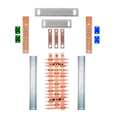 Imagem de Kit Barramento Trifásico 150A para 30 Circuitos com Placa de Policarbo
