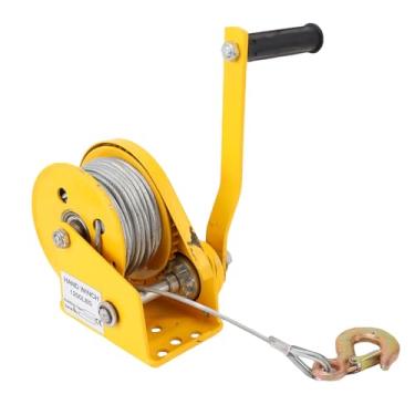 Imagem de Luocute Guincho de Cinta de Reboque de Barco 1200LB Com Freio de Travamento Automático de 2 Vias, Guincho Manual de Manivela Com Orifício de Montagem Padrão, Engrenagem Manual de