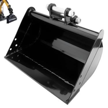 Imagem de Balde de retroescavadeira plana sem dentes de 50 cm compatível com mini escavadeiras - Balde de retroescavadeira plana para limpeza de areia, solo e vala