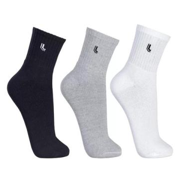 Imagem de Meia Lupo Adulto Am Walk Cano Medio com 3 Unidade Original, 37, PretoB