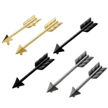 Imagem de Puxadores de porta de armário em forma de flecha dourada preta prata puxadores de gaveta de liga de zinco puxadores de porta de guarda-roupa puxadores de móveis ferragens 2 peças (preto 128 mm)