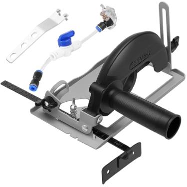 Imagem de Suporte de esmerilhadeira angular de 45° com ângulos ajustáveis, acessórios para corte e ranhura com segurança (1 suporte de base 1 régua guia) (preto)