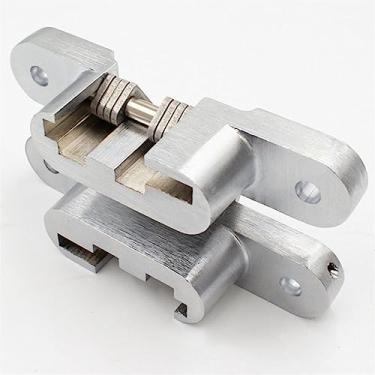 Imagem de Dobradiças invisíveis dobradiças ocultas para porta cruzada com rolamento caixa de madeira dobrável para móveis com alça suportada 1 peça (13 x 60 mm)