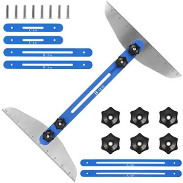 Imagem de Ferramenta de molde de medidor de piso de escada ferramenta de escada de medição de alta precisão ajustável 28-60 polegadas gabarito de piso de escada para escadas elevadores prateleiras divisórias
