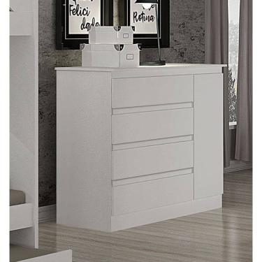 Imagem de Cômoda para Quarto com Sapateira 4 Gavetas - 045-Neve - Star Móveis