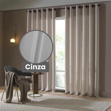 Imagem de Cortina Rustica Oxford 2,6 X 1,7 - Bella Janela Cinza