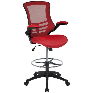 Imagem de Cadeira de Escritório Ergonômica Giratória com Encosto Médio, FLASH FURNITURE BL X 5M D RED GG, Vermelho