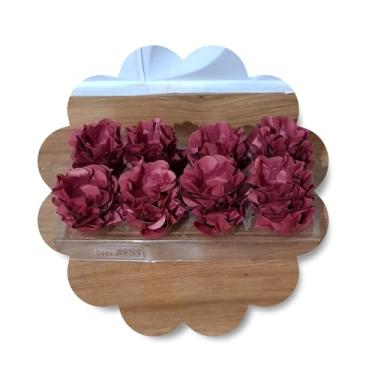 Imagem de Forminhas para Doces, 80 Peças Decorativas em Formato de Flor para Festas, Casamentos e Aniversários (Marsala)