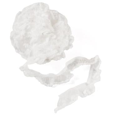 Imagem de 5,47 metros fita de nylon elastano branco 7/20.3 cm plissado organza chiffon fitas de renda elástico babados acabamento de renda handmde artesanato fitas reunidas tecido material de fabricação de tule
