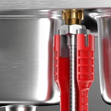 Imagem de Ferramenta multifuncional para instalação de torneira e pia 8 em 1, chave de encanamento para reparo de cozinha e banheiro