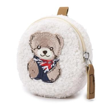 Imagem de Bolsa de maquiagem portátil de lã pequena, porta-moedas de pelúcia, chaveiro para fone de ouvido, Estilo 2