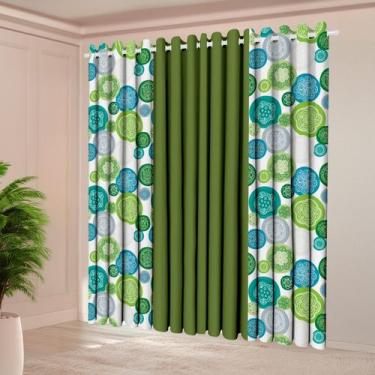 Imagem de Cortina Florata 4,00LX2,20A Estampada para Sala e Quarto Decorativa Fe