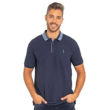 Imagem de Polo Aleatory Masculina Piquet New Navy Azul Marinho-Masculino