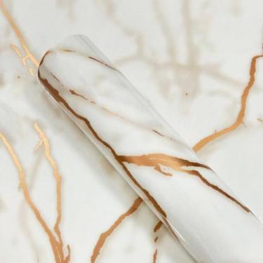 Imagem de Contact Decorado 45CM X 10M Calacatta Branco Brilho Rolo