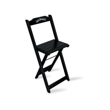 Imagem de Banqueta Bistrô De Madeira Dobravel Jack Daniel's Preta Ideal Para Bares E Restaurantes - Cor: Preto