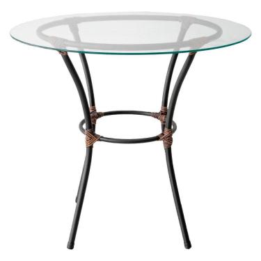 Imagem de Mesa Para área Externa Redonda Happy Hour De Aço E Fibra Sintética E Vidro 80 Cm Acesse