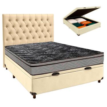 Imagem de Kit Cabeceira + Cama Box Bau + Colchão Casal D28 Conforto Paropas