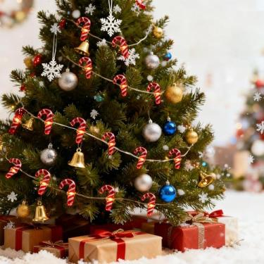 Imagem de Joygoods Pacote com 2 pilhas para decoração de árvore de Natal, luzes de corda de fadas, 20 LEDs, 20 LEDs, para festa em casa, dia de São Nikolas, decoração de guirlanda de árvore de Natal (branco