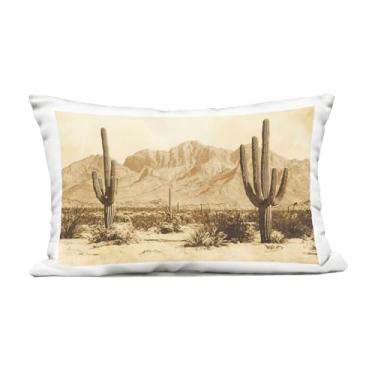 Imagem de Stupell Industries Desert Landscape Vintage Sepia Almofada impressa ao ar livre, Design por Petal Prints Design