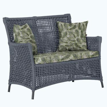 Imagem de 1 Sofá área Externa Igapó Alumínio Preta Corda Náutica E5 Prata