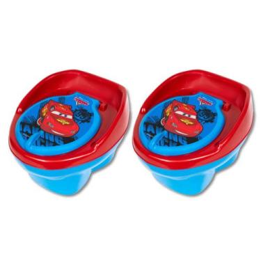 Imagem de Combo 2 Troninhos Pinico Infantil 2 em 1 Carros Desfralde Portátil Men