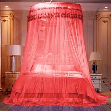 Imagem de Mosquiteiro Teto Casal Gigante King/Queen Sem Abertura Lateral | Micro Furos | Proteção Total Contra Mosquitos(vermelho)