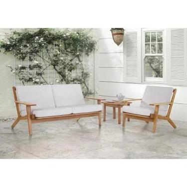 Imagem de Sofá 3 Lugares em Madeira Maciça Lotus - Casa e Jardim Móveis